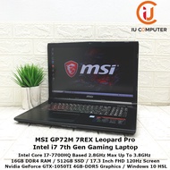 MSI GP72M-7REX LEOPARD PRO INTEL CORE I7-7700HQ 16GB RAM 512GB SSD GTX 1050TI USED LAPTOP REFURBISHE