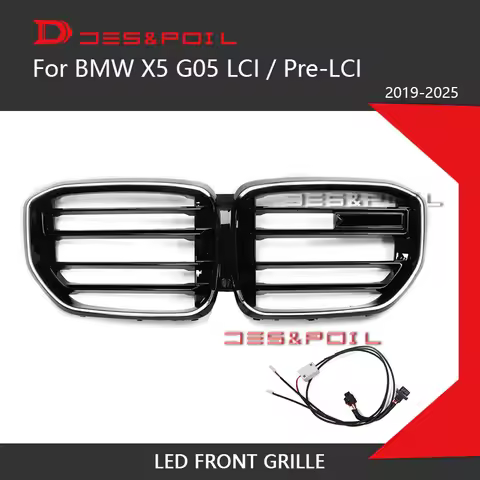 X5 G05 LED Grille For BMW New X5 LCI Pre-LCI Front Bumper Grill Grid With Lights Lamp 2019-2025 xDri