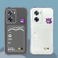 Gengar Pattern Put Id Card Phone Case Casing For Oppo F19 A16 A16 A15 A5 A3S A5s A12 A11K A36 A76 A9