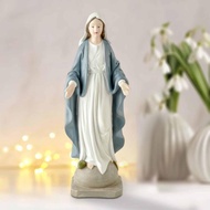 [tenlzsp0bc] Mary Statue Resin Figurine Decors Catholic Hand Painted Religious Gift for  Year Living