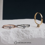 REPLIKA Wynn Edition Ring 15715 simple elegant women's ring size 4/ copper crystal zirconia diamond 