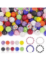 10 piezas de cuentas sueltas de bola de discoteca holográfica en forma de gota de agua hechas a mano de 6/10mm, en 10 colores para hacer collares, pulseras y aretes y decoración de manualidades DIY. Cuentas brillantes de cristal y arcilla.