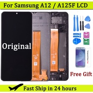 6.5"al Lcd For Samsung Galaxy A12 A125 With Frame Touch Screen Digitizer Sm-a125f A125f/d