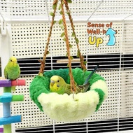 Ready Stock COD | Forest Style Parrot Hammock Bed, All-Season Cozy Sleep Haven for Cockatiel, Budgie
