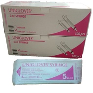 [1 Box] Unigloves Syringe (Luer Slip/Luer Lock) 5ml/cc (100pcs/box)