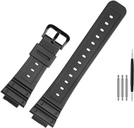 For Casio For G-SHOCK For GW-M5610 For DW5600 For DW5700 For DW6900 Waterproof Watchbands Man Sports Silicone Small Square Resin Strap (Color : A-Black Black, Size : 16mm)