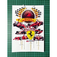 F1 Car Racing Happy Birthday Decoration Set Cake Topper for Birthday Cake Custom Name