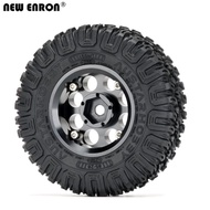 4Pc 1.55" CNC Alloy Beadlock Wheels Rims Rubber Tires for RC Crawler