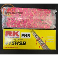 RK Motorcycle Heavy Duty Racing Chain 415 HSB 132L Pink, Green, Orange RK