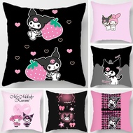 [Double-sided Printed ]Sanrio Kuromi pillow case Double-sided Printed Sarung bantal Polyester Cartoon Throw Pillow Cases Car Cushion Cover Sofa Home Decoration Square pillow
