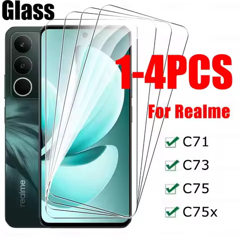 1-4Pcs Tempered Glass For Realme C71 Screen Protector RealmeC71 RealmeC73 Realmy C73 C75 C75x C 71 7
