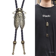 Crazy Carved Cicada Buckle Bolo Tie for Men Bridegroom Shirt Wedding Necklace Adjust