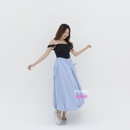 Studio Jeans Women's Balloon Skirt Midi Balloon Skirt Korean Style Coquette aesthetic