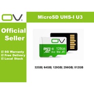 [SG Warranty] OV Micro SD Memory Card / Storage U3 V30 A1 90MB/s Speed 64GB|128GB|256GB