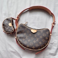 【極美私藏】LV Croissant 豌豆老花子母包  腋下包保值王 晶片款