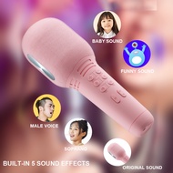Portable Mini 5.0 USB Wireless Bluetooth Noise Cancel Microphone Multiple 4 Voice Effects For Home KTV