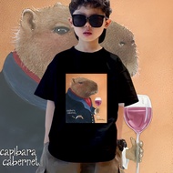 Short Sleeve For Kids Capybara OK PULL UP Funny T-Shirt 100cm-150cm