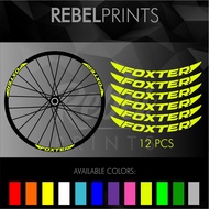 ✠❀✹FOXTER (12 pcs) Wheel Rim Sticker Decal Vinyl for Mountain Bike and Road Bike