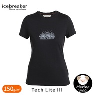 [Icebreaker Women's Tech Lite III Round Neck Short-Sleeved Top (Glossy) 150 < Black >] 0A56YF/Sweats