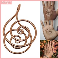 DUOJU Spiral Palm Ring, Handmade Jewelry Accessories Copper Palm Ring,  Adjustable Portable Reiki En