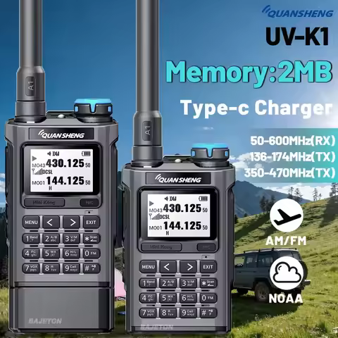 Quansheng UV-K1 L Mini Walkie Talkie Dual Band VHF UHF Transceiver Wireless Copy Frequency AM FM NOA