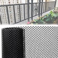 Black Plastic Pet Fencing for Balcony, 19.6in x 16.4ft Garden Netting Roll, Chicken Wire Frame Fence