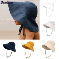 Sonkpuel Toddler Kids UV Protection Swimming Hats Wide Brim Neck Ear Cover with Adjustable Chin Strap Beach Cap Bucket Hat Baby Sun Hat