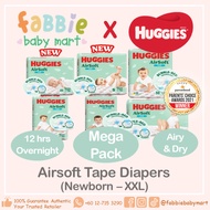 [Fabbie Baby Mart] Huggies AirSoft Tape Diaper Super Jumbo Pack - NB/S/M/L/XL/XXL