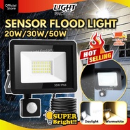 Motion Sensor LED Flood Light Outdoor 20W | 30W | 50W LED Spotlight Floodlight with Sensor Lampu Kec