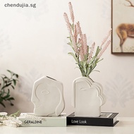 DUJIA 1PCS Modern Creative Ceramic Vases With A Sense Of  Living Room White Facial Art Home Decoration Ornaments Tabletop SG