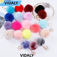 VIDALY Plush Ball Pendant, Solid Color Hanging Decoration Fluffy Ball Keychain, Fashion 8cm Imitatio