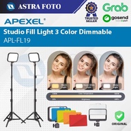 APEXEL Studio Camera Lens Fill Light 3 Color Dimmable APL-FL19 - Black