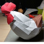 DIY 3D Papercraft A4 Paper Model Decor Kit: Rooster