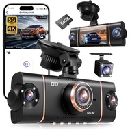 4 Channel Dash Cam 360° View Front Rear Inside & Left Right,4K+1080P*3 FHD Car Camera,5G WiFi & APP 