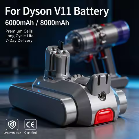 25.2V 6000mAh/8000mAh Battery， for Dyson V11 Vacuum Cleaner SV15 SV16 SV17 SV18 SV22 Replacement Bat