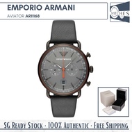 (SG LOCAL) Emporio Armani AR11168 Aviator Chronograph Leather Strap Men Watch