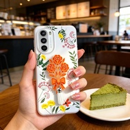 3D Embossed Rose Tassel Phone Case Fit For Motorola Moto G32 G34 G35 G52 G62 G82 G53 G54 4G 5G Soft 