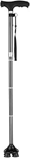 YWAWJ Free Version Folding Walking Stick,Non-slip Crutches with Light,Ultra-light Portable Walking Stick,Four-legged Walking Stick for The Elderly,Multifunctional