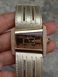 jam tangan cewek  police 10372M gold second bekas original