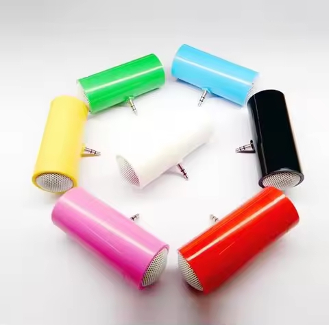 3.5mm Portable Mini Cylindrical Small Speaker Colorful Jack Mobile Phone Speaker for Iphone Samsung 