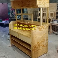 gerobak bakso/booth/gerobak kayu minimalis/gerobak kayu jati belanda