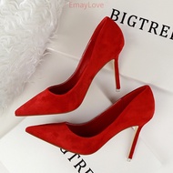 ZA8 9cm Korean fashion stiletto high heel pointed suede sexy OL women's shoes