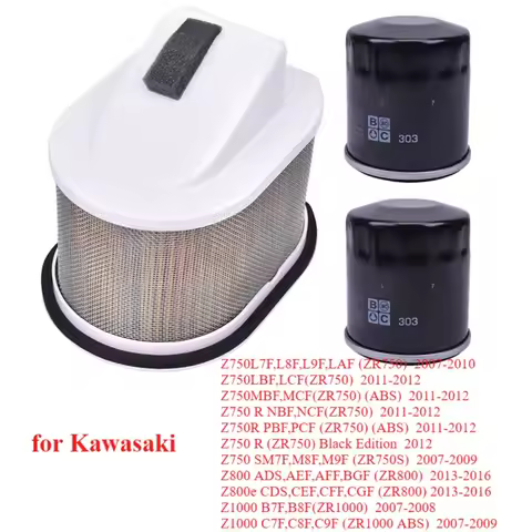 A2802 Motorcycle Air Filter Oil Filter Kit for Kawasaki Z750 Z750R ZR750 Z800 ZR800 Z1000 ZR1000