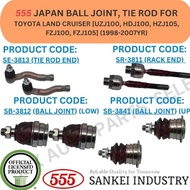 555 GENUINE JAPAN TIE ROD END, RACK END, BALL JOINT FOR TOYOTA LAND CRUISER  [UZJ100, HDJ100, HZJ105