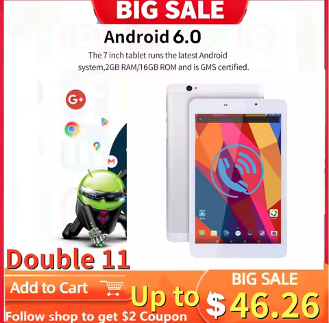 T8 3G 8 INCH Phone Call 2GB RAM 16GB ROM Android 6.0 Tablet PC MT8783- Octa-Core 1.4GHz 2 x SIM Car