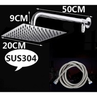 [HB222] SUS304i Stainless Steel Rain Shower Head Set (8” Square)