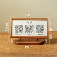 แท่นวางป้ายแสดง QR Code ทำจากไม้หินดำ สำหรับร้านกาแฟ ร้านอาหาร ร้านค้าปลีก จัดแสดงป้ายแสดง QR Code บ