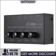 [ammoon]HA400 Ultra-compact 4 Channels Mini Audio Stereo Headphone Amplifier with Power Adapter