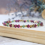 日常生活  黃銅手鍊  石榴石/施華洛世奇水晶/七夕 禮物 客製化