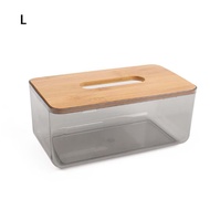 Bamboo Wooden Cover Plastic Tissue Box Paper Holder Dispenser Storage Case Organizer for Home Car